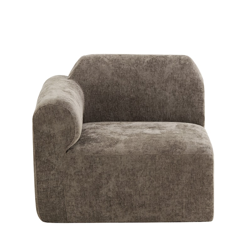 Christopher Knight Home - Modern Upholstered Curved Sectional Sofa with Deep Seat Ottoman