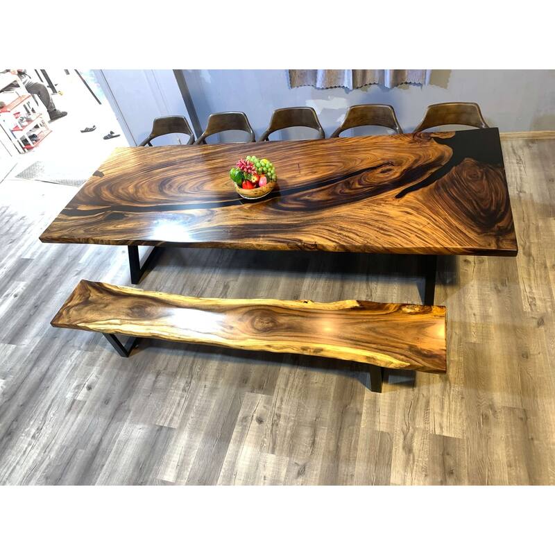 Sundaland 118" Large Slap Live Edge Dining Table