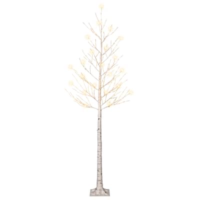 Puleo International 8 ft. Pre-Lit White Artificial Twig Tree