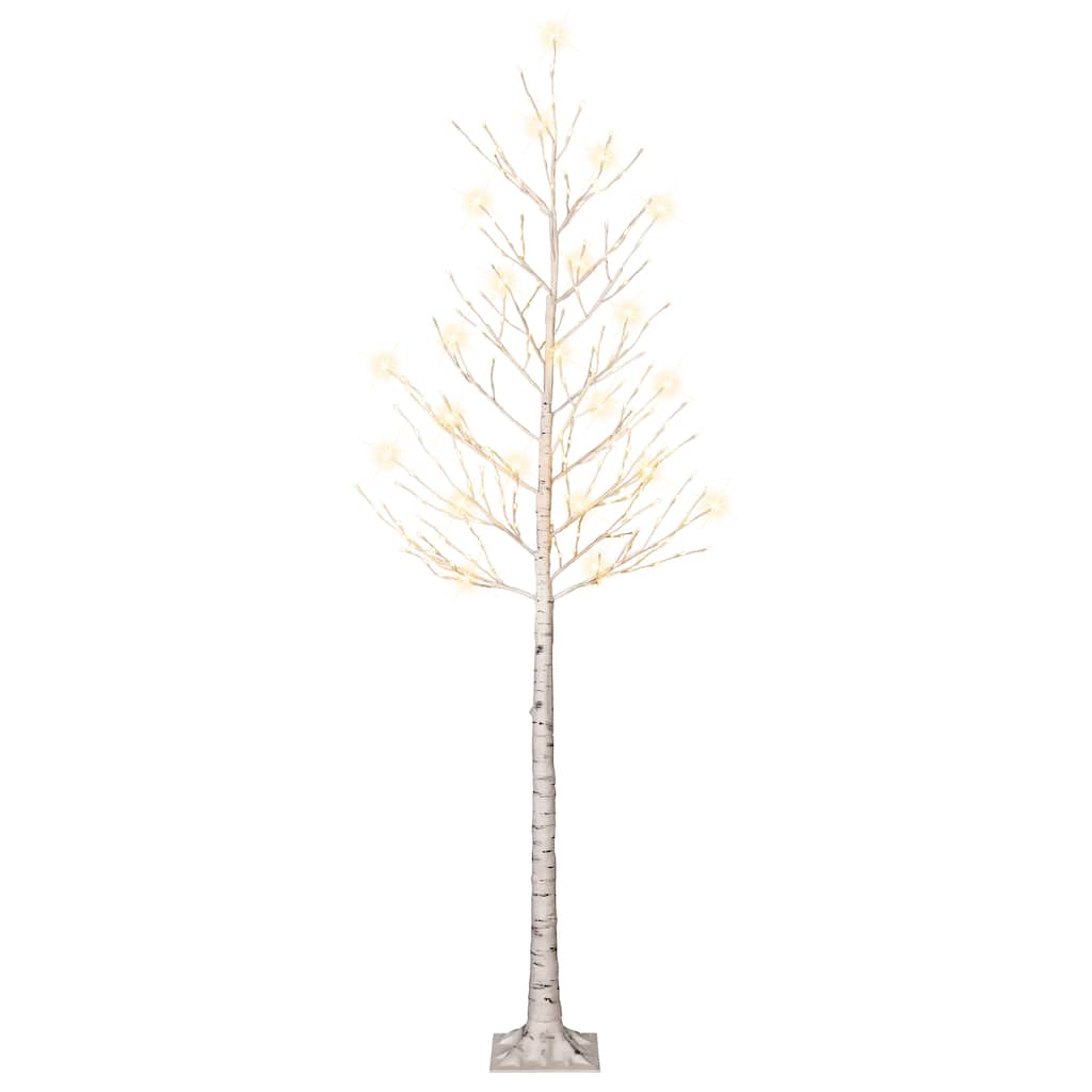 Puleo International 8 ft. Pre-Lit White Artificial Twig Tree