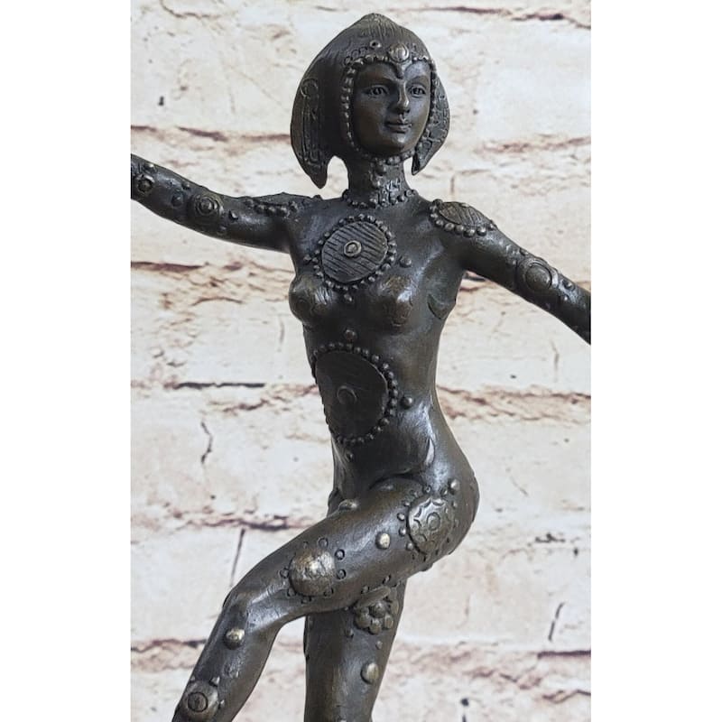 Chiparus Art Deco Bronze Dancer Figure Statue Sculpture 12 Inches X 9 Inches