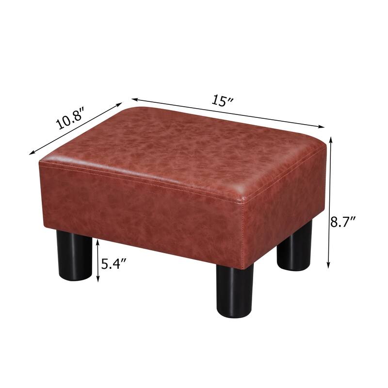 Adeco Small Rectangular Ottoman Footrest Stool Chair