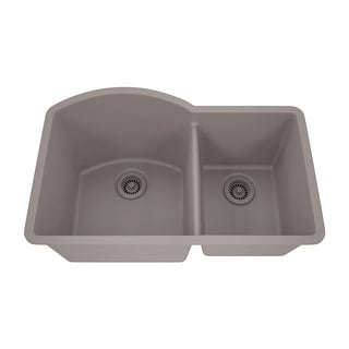 32 Inch Lexicon Platinum Quartz Composite Drop-in Undermount Galaxy Concrete Kitchen Sink LP-7030-C-SO