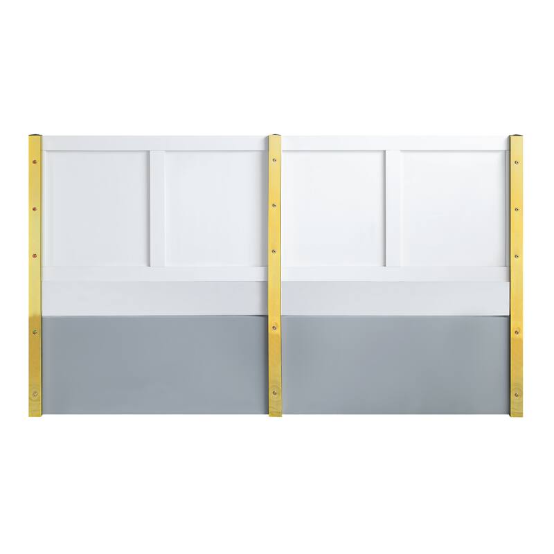 Queen Size Metal Platform Bed with Wave Pattern Design and 660lbs Weight Capacity