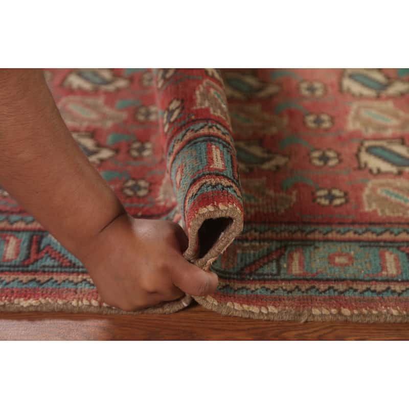 Hand Knotted Oriental 100% Wool Carpet Traditional All-Over Pink Tabriz Area Rug - 4' 8'' X 3' 6''