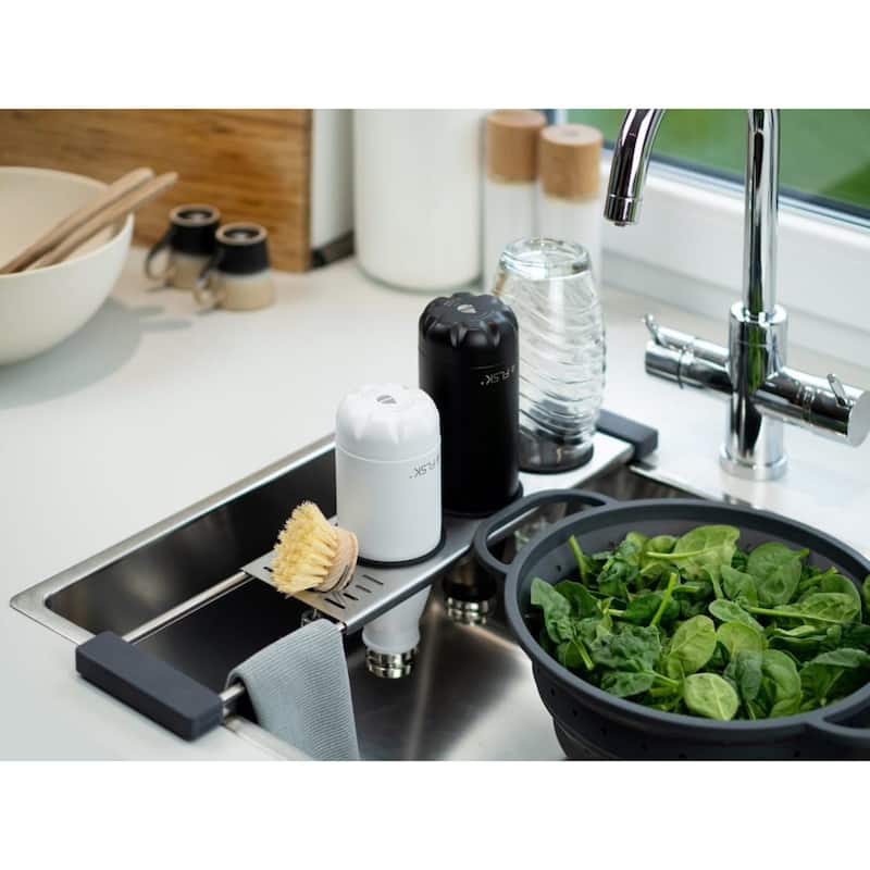 Sanni Shoo drip.it plus Stainless Steel Kitchen Sink Caddy - Bottle Holder for 3 Bottles