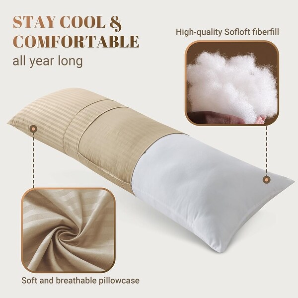 Full Body Pillow Insert with Pillowcase Fluffy Long Bed Pillow for Adults with Washable Cover On Sale Bed Bath Beyond 40272006