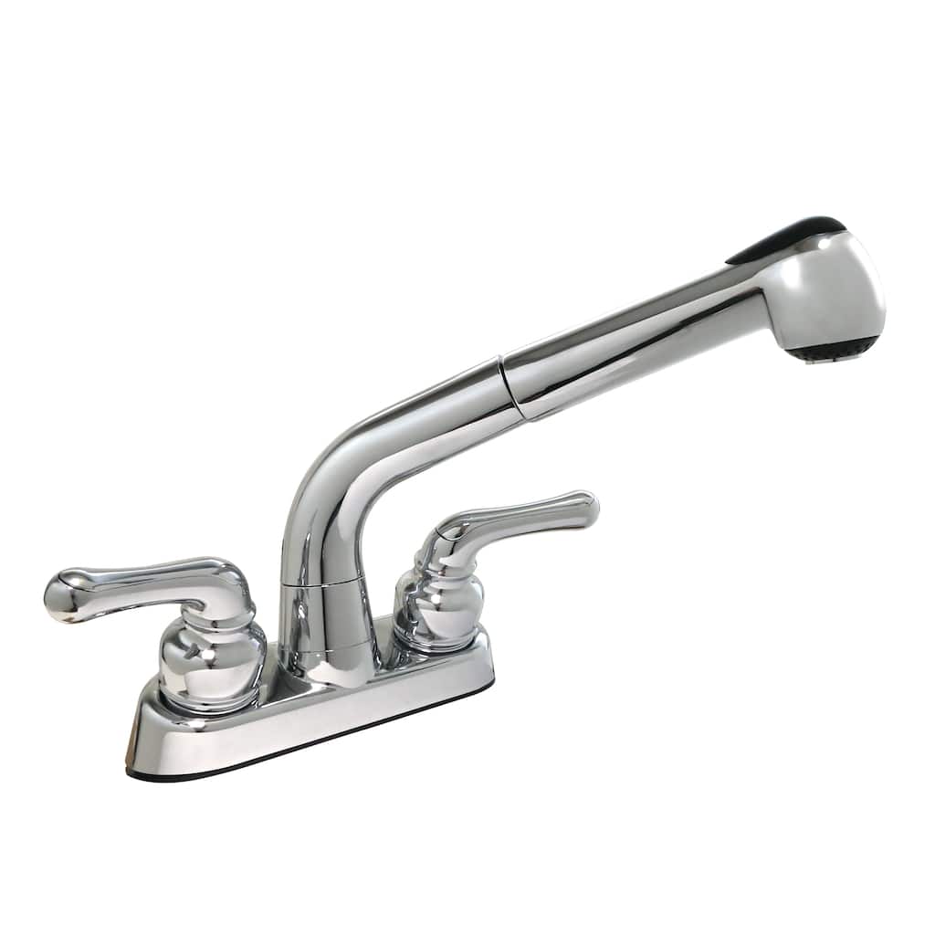 AquaPlumb Two Handle Laundry Sink Faucet with Pull-Out Sprayer ...