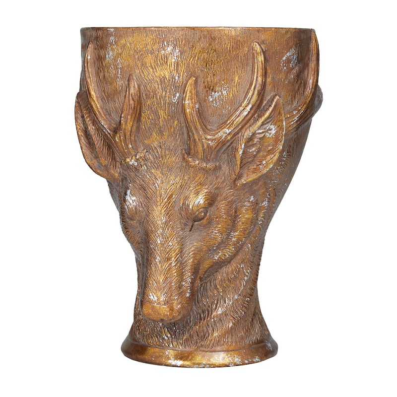 Bronze Polystone Traditional Planter - 10"L x 10"W x 14"H