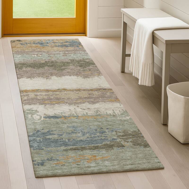 Machine Washable Indoor/ Outdoor Modern Buena Chantille Rug
