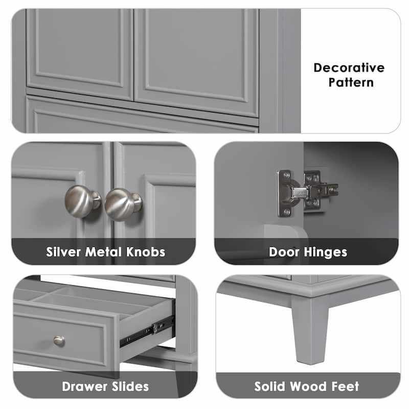 30" Bathroom Vanity Base Cabinet with Doors and Drawer