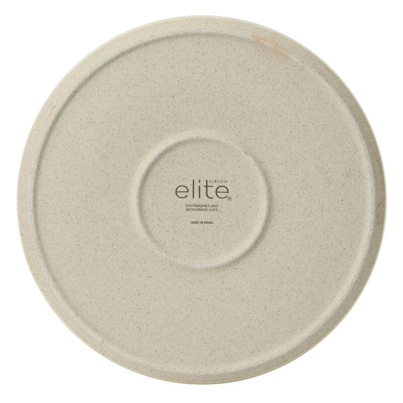 Gibson Elite Overbrook 16-Piece Pottery Clay Stoneware Stackable Dinnerware Set - Plates & Bowls, Reactive Glaze, Service for 4