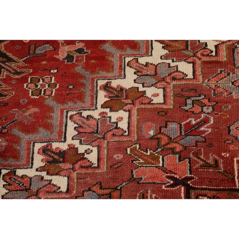 Vintage Vegetable Dye Heriz Persian Area Rug Hand-knotted Wool Carpet - 10'2" x 13'5"
