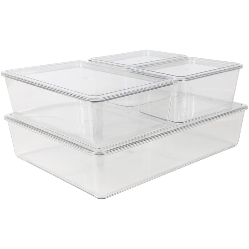 Flash Furniture GS-BA-S4-MS Brody 3-1/4" Tall Clear Office Organizer - Clear