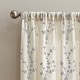 preview thumbnail 5 of 8, Lynette Floral Embroidered Rod Pocket Curtain Panel Grey - 84 Inches