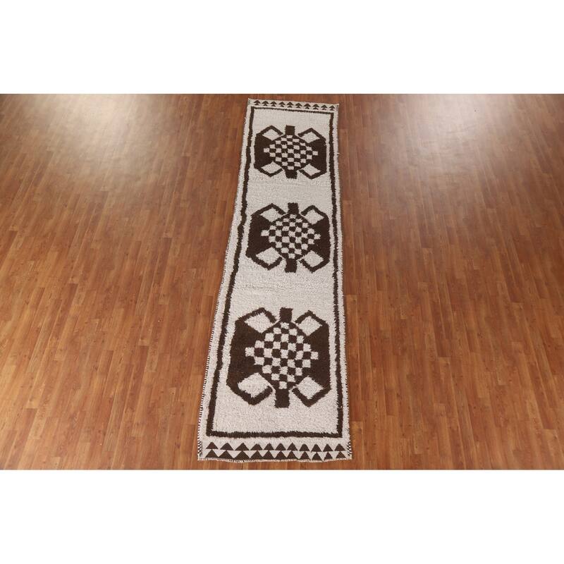Plush Turkish Anatolian Runner Rug Handmade Wool Carpet - 3'2"x 12'1"