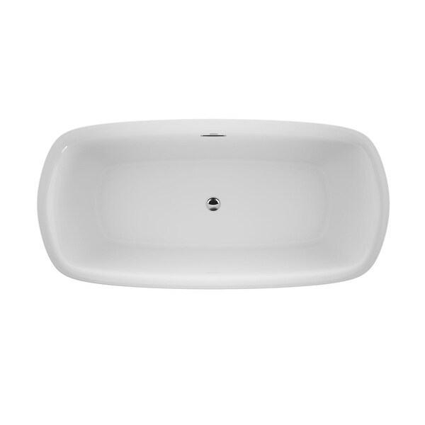 Jacuzzi DEF6732BCXXXX Delicato 67" Free Standing Acrylic Soaking Tub with Center Drain, Pop-Up Drain Assembly and Overflow