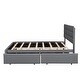 preview thumbnail 17 of 30, Queen Upholstered Platform Bed with Twin Trundle and Storage Drawers