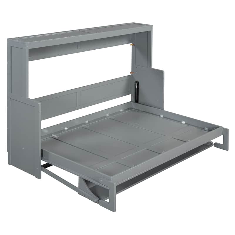 Full Murphy Bed with Hydraulic Lift & Desk, Cabinet System, 600lb Capacity