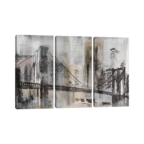 iCanvas "Brooklyn Bridge Twilight Detail" by Susan Jill 3-Piece Canvas Wall Art Set