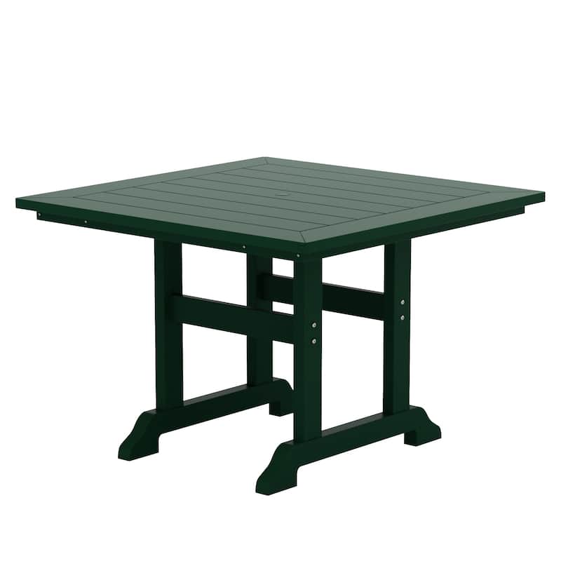 Laguna Hdpe All Weather Outdoor Patio 43" Square Dining Table - Dark Green