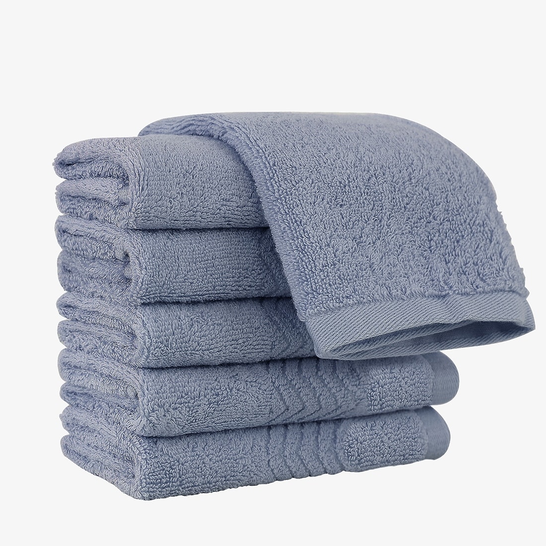 Luxury Washcloth 6 Piece 13 x 13 Inch Soft and Absorbent 100% Cotton for Daily Use - 13 x 13 Inch