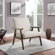 preview thumbnail 52 of 85, Weldon Mid-Century Fabric Upholstered Chair Linen with Brushed Brown Frame