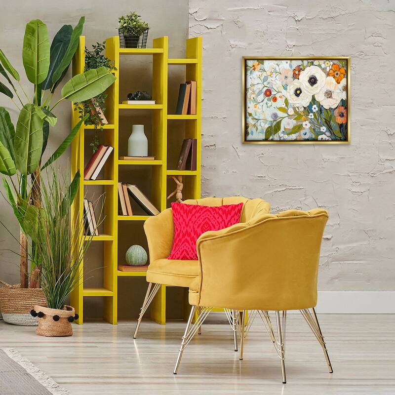 Stupell Blooming Round Flowers Arrangement Framed Floater Canvas Wall Art Design By Franklyn Gregory