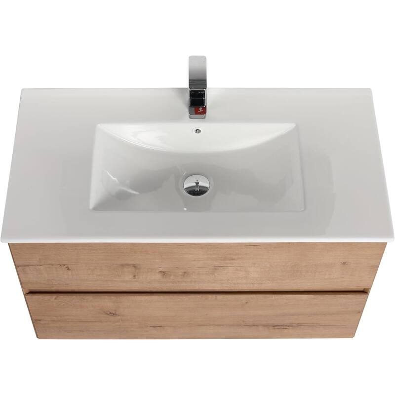 Blossom Assisi 36" Wall Mount Vanity w/ Sink, Glossy White