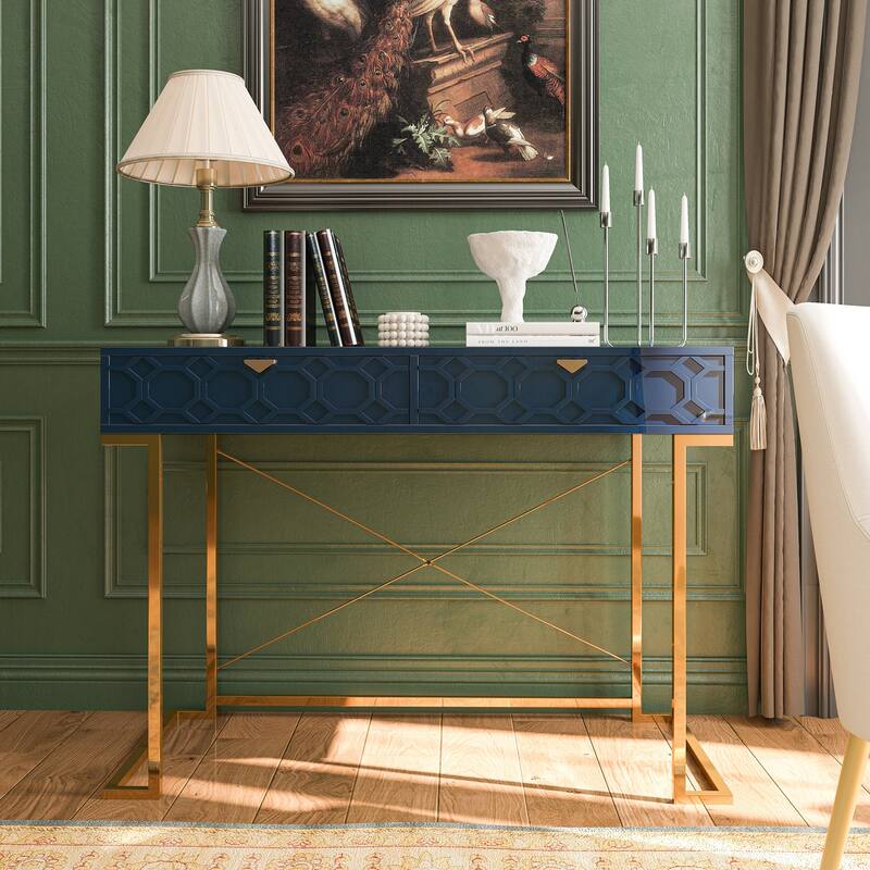 Side table with 2 drawers - Blue