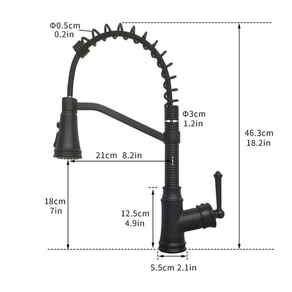 Oil-rubbed Bronze Pull Down Kitchen Faucet with Spring Spout ...