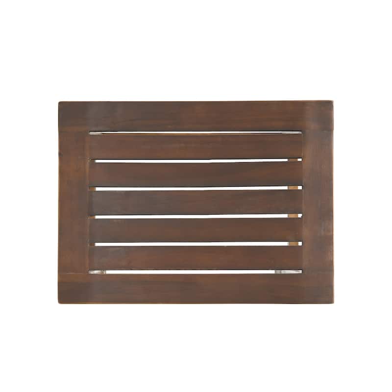2-Pack Outdoor Acacia Wood Counter Height Bar Stools