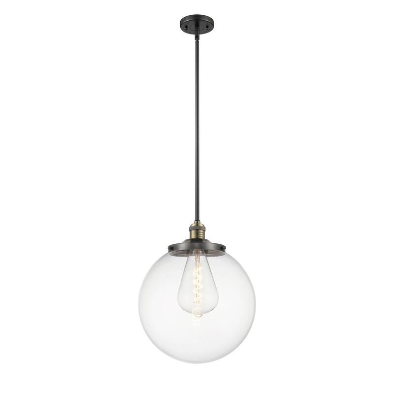 Innovations Lighting Franklin Restoration Beacon - 1 Light 14" Pendant - Clear/Black Antique Brass