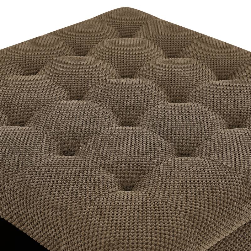 Storage Ottoman,Tufted Footstool, Nailhead Trim Ottoman, Square Storage Ottoman, Upholstered Coffee Table, Bedroom Storage