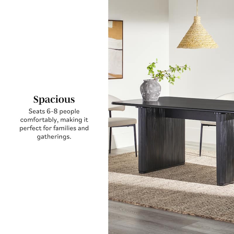Middlebrook Designs 68" Modern Dining Table with Reeded Base