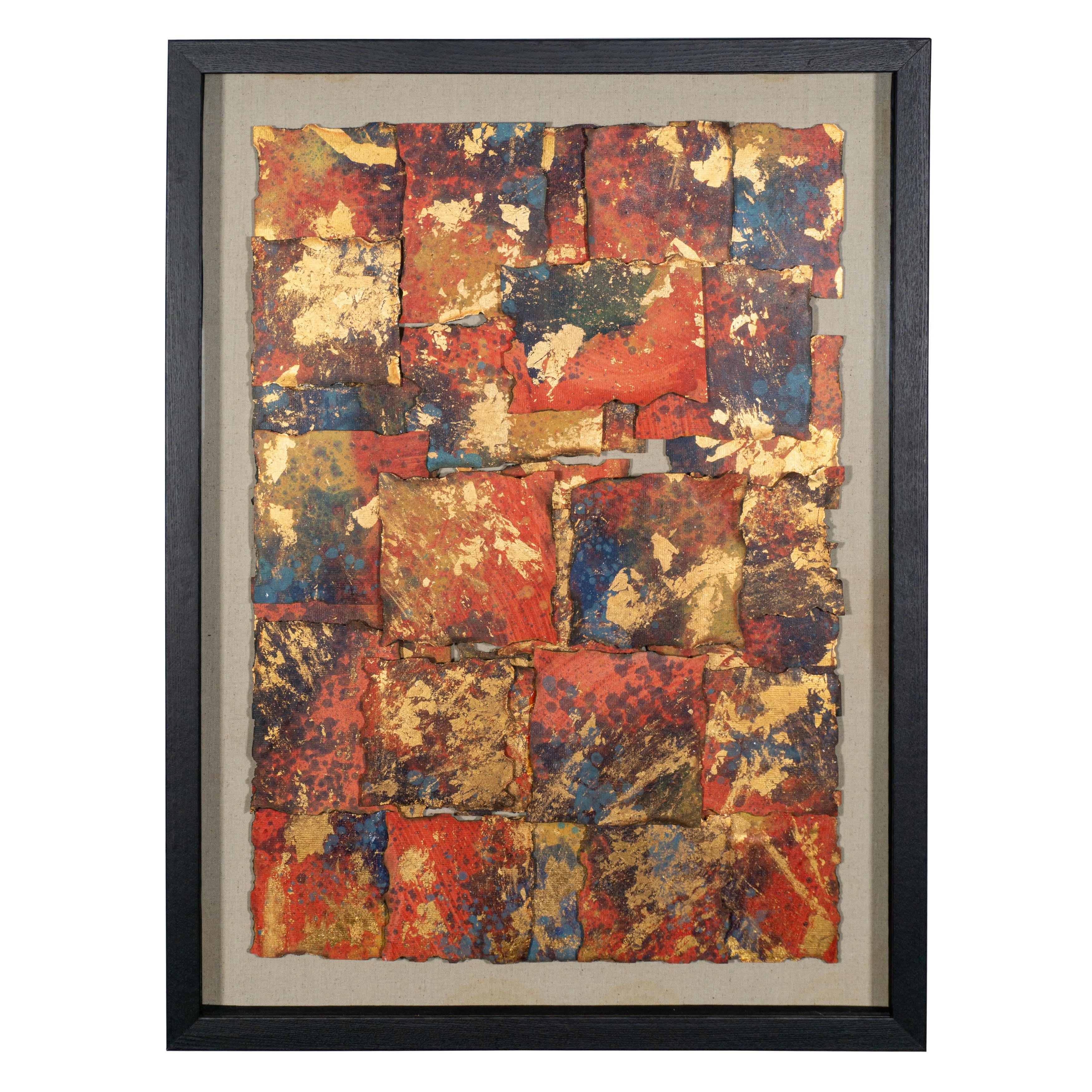 HUJI Gold Foiled Paper Art Shadow Box Wall Decor Handmade Wall Art