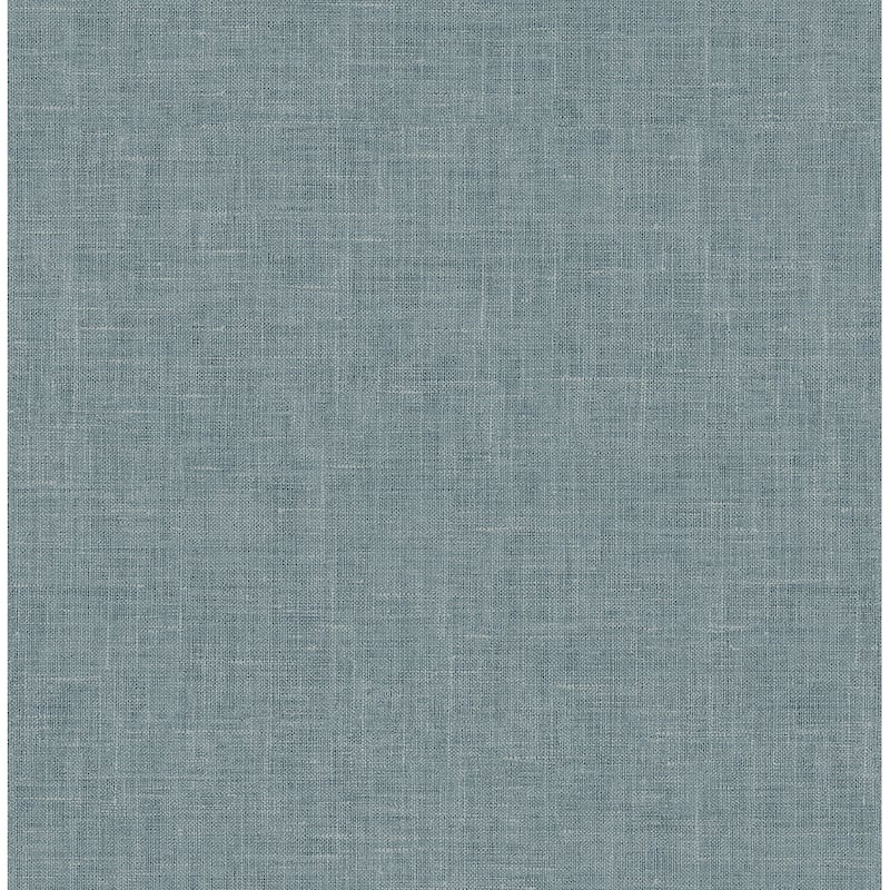 Seabrook Designs Jocelyn Faux Linen Unpasted Wallpaper - 20.5 in. W x 33 ft. L - Metallic Aegean