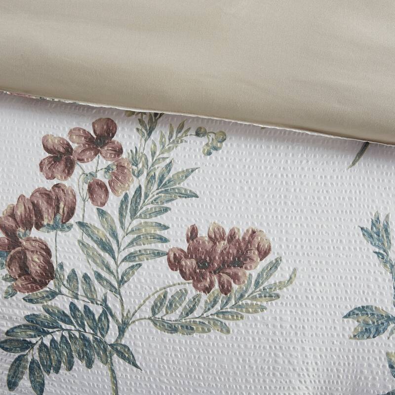 GDF Studio - Zennia 7 Piece Printed Seersucker Comforter Set with Throw Blanket