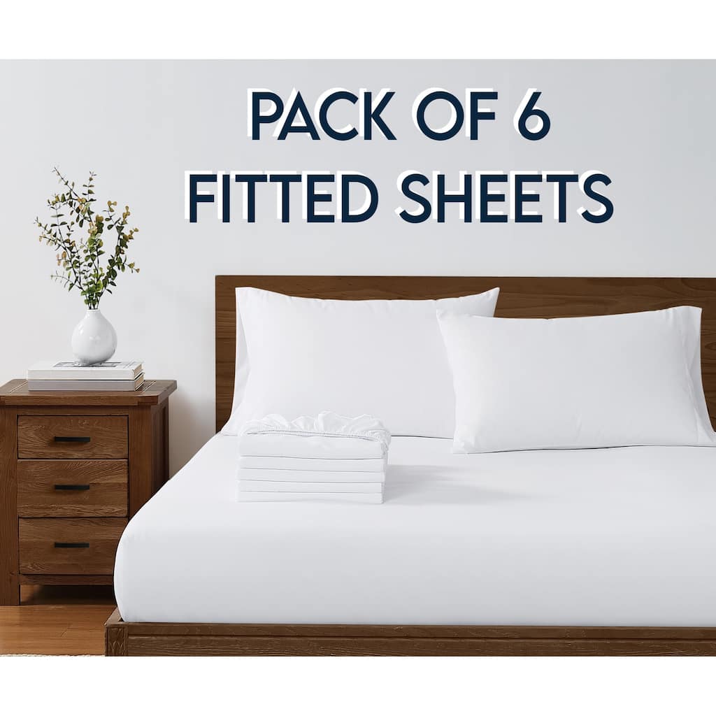Truly Soft Hospitality 6 PACK Fitted Sheet Set