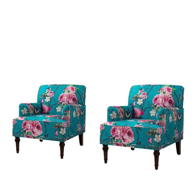 Vintage 29" W Patterned Striped Accent Chairs