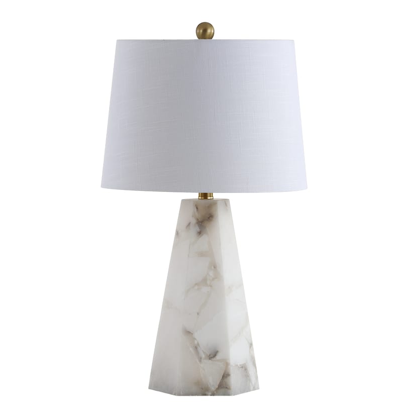 Highland 25.5" Alabaster LED Table Lamp, White by JONATHAN Y