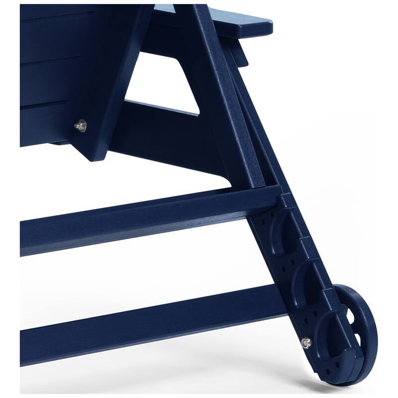 Brighton Outdoor Poly Reclining Chaise Lounge with Wheels & Cup Holder