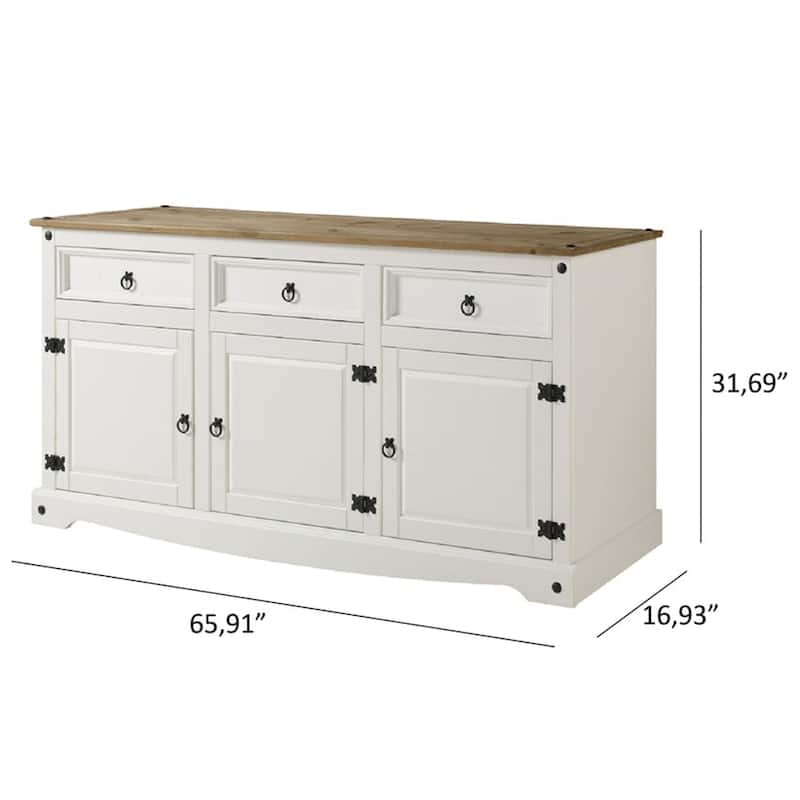 Wood Buffet Sideboard Corona White | Furniture Dash - N/A