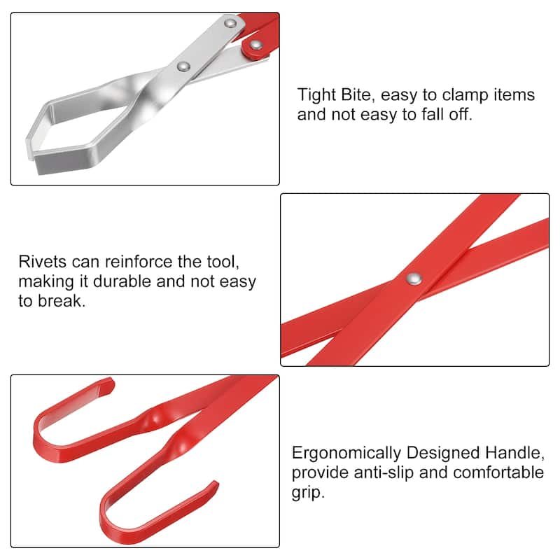 Aluminum Scissor Tong 20" Long Barbecue Grill Tongs W Comfort-Grip Handle - Red - 20-inch