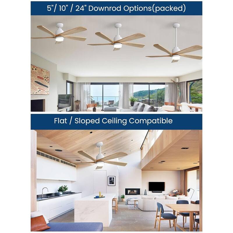 Modern Ceiling Fan With Light Smart Life APP Remote Control Timer For Alexa Google Bedroom Farmhouse