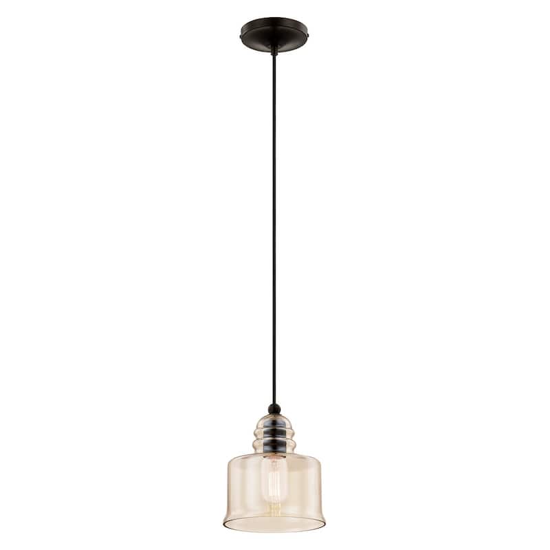 Livex Lighting Art Glass 1 Light Mini Pendant with Glass Shade