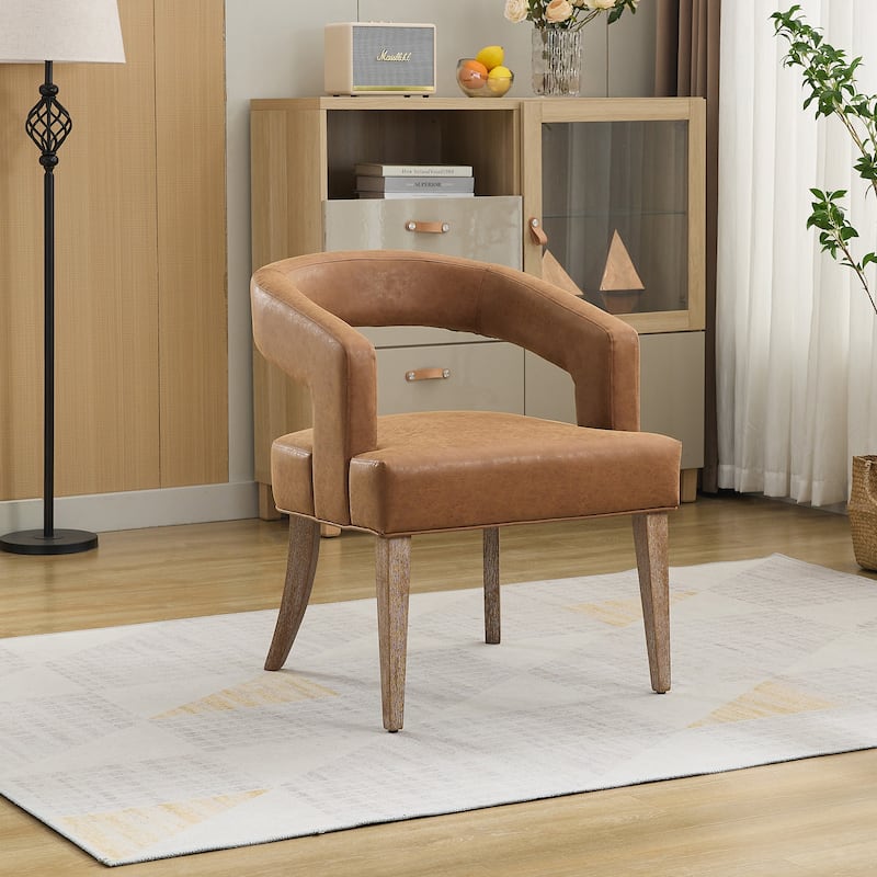 PU Modern Barrel Accent Chair