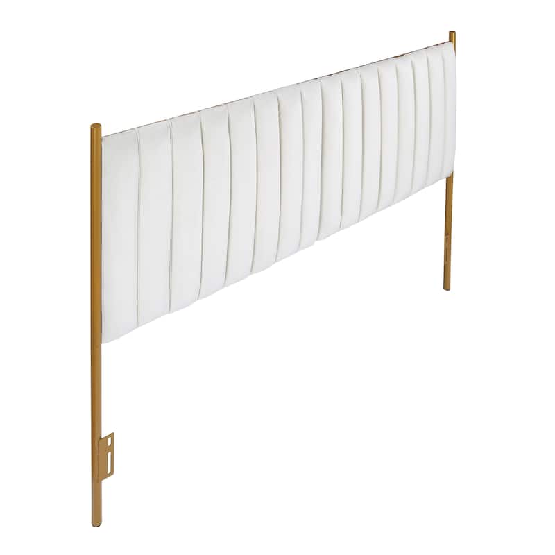 Silver Orchid Flohr Velvet Upholstered King Headboard