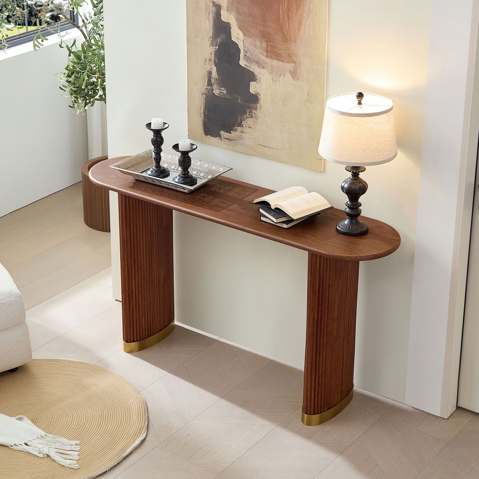 Entryway Table Console Table Hallway Table for Living Room, Brown Side Table Sofa Table Accent Table