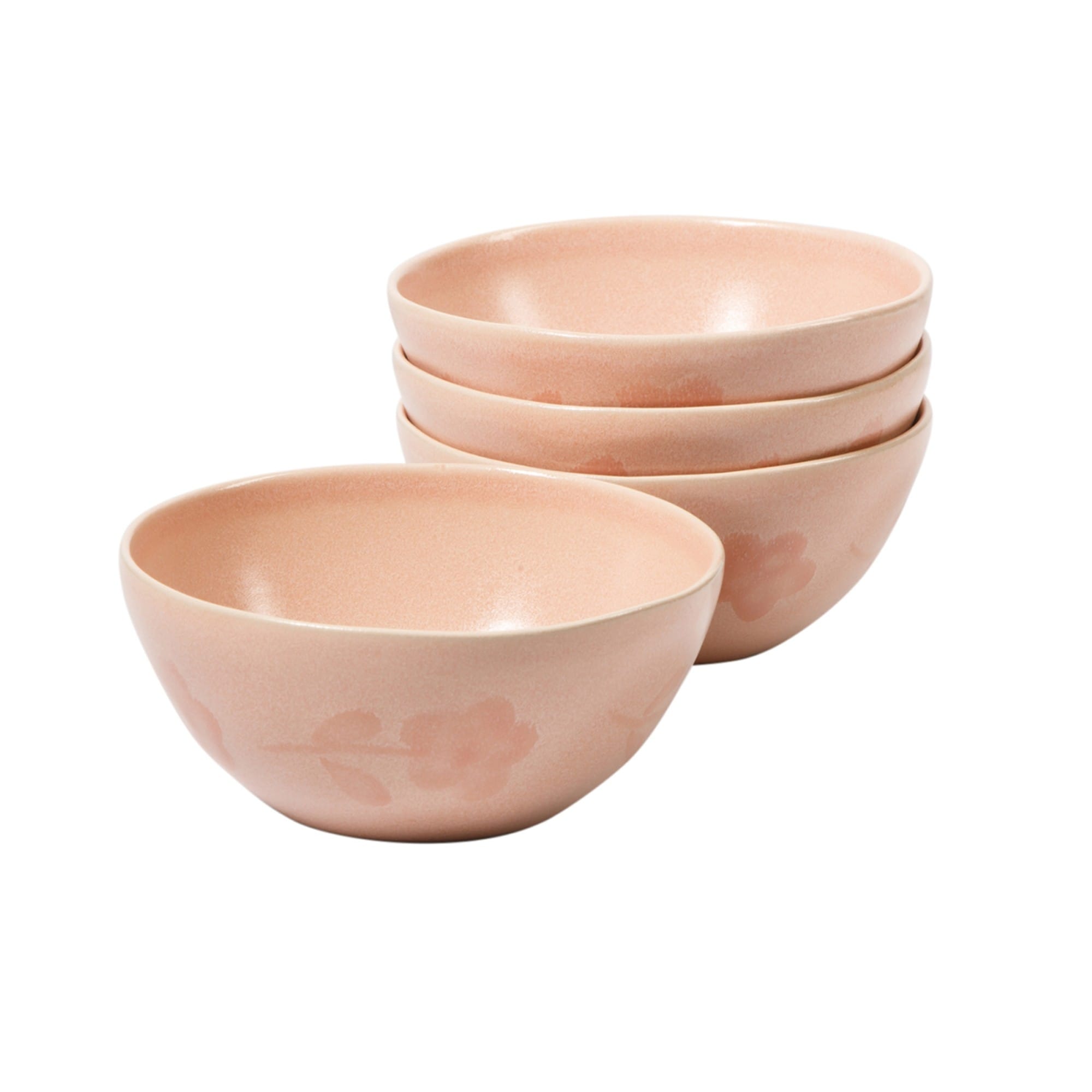 Bloomhouse - Hand Painted 6.4" Cereal Bowls Set of 4 - Porto Petals Floral Soup Bowl Set